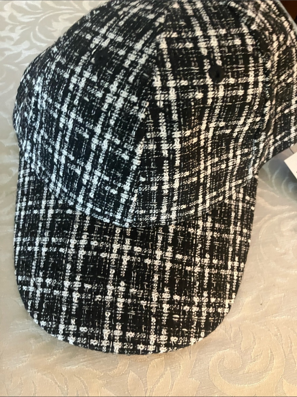 Express Black and White Plaid Baseball Cap